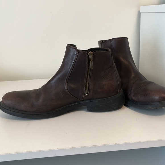Geox men’s  leather brown Ankle  Boots With Zip Size 42 - Picture 3 of 11